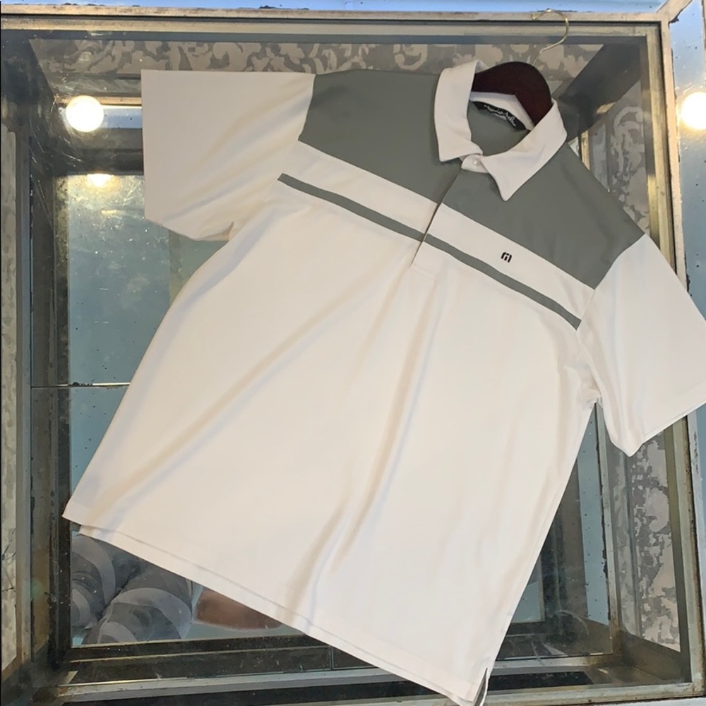 Men’s Travis Mathew White & Gray Polo